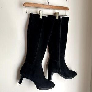 AQUATALIA Rhumba Stretch Suede Knee High Black Boot | size 9
